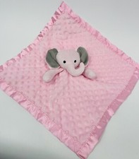Pro Goleem Pink Elephant Lovey Security Blanket Minky Dot Satin Back 16  