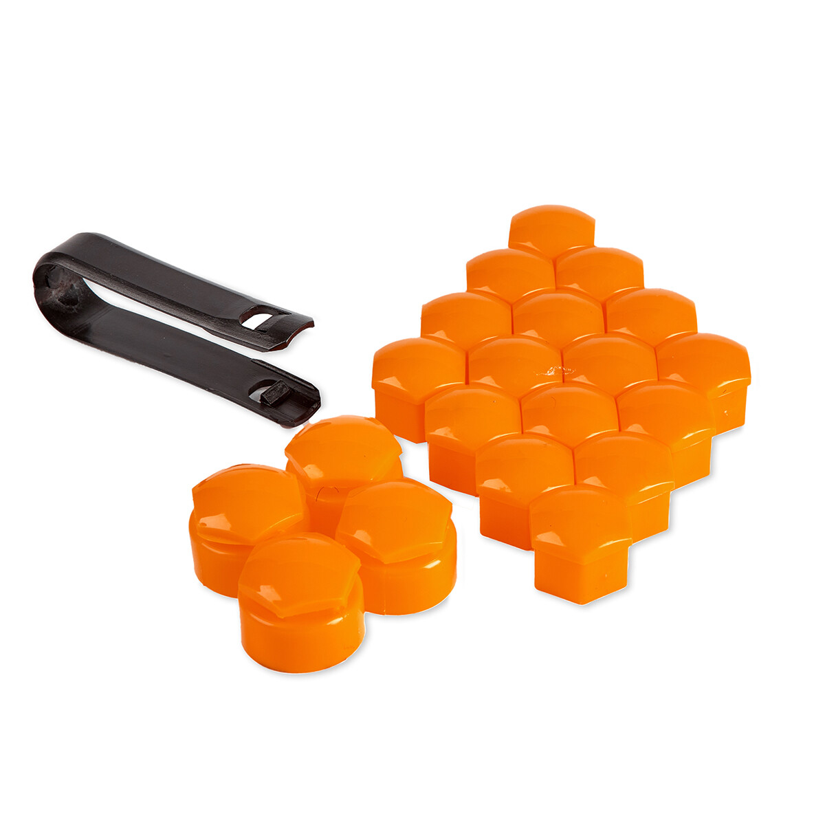 20 x Wheel Nut Covers Lock Bolt Caps Universal Orange Skull