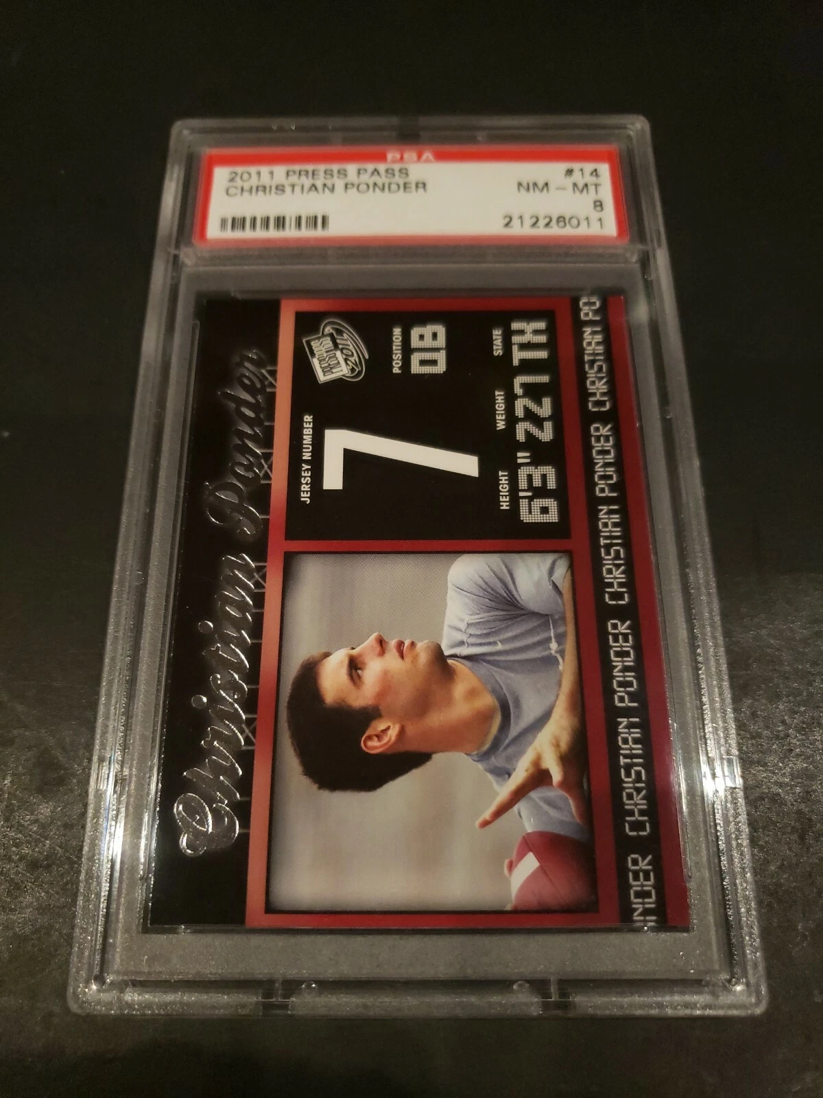 Christian Ponder Press Pass #14 Base