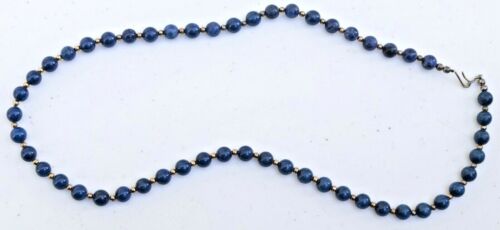 Collier perles rondes vintage pierre précieuse Soladite 22" - Photo 1 sur 3