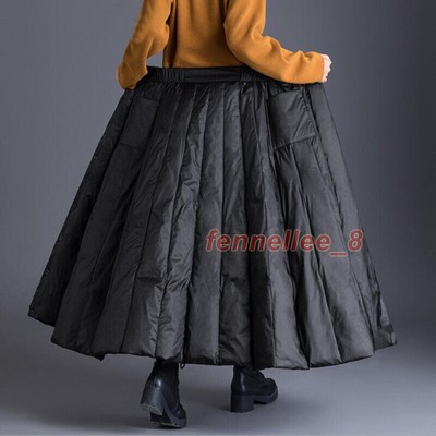 Winter Womens Duck Down A-Line Skirts Warm One- Piece Padded Long Thicken  Dress | eBay