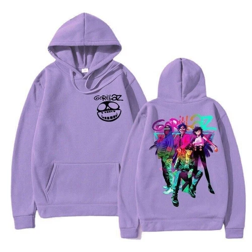 Neu Gorillaz 2D gedruckter Hoodie Lässiges langärmeliges Hoodie-Sweatshirt - Bild 11 von 11