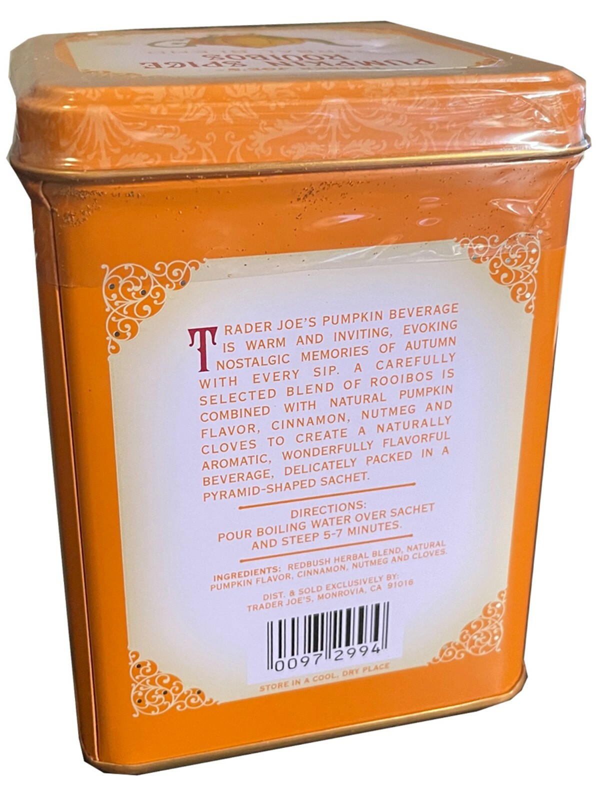 🎃Trader Joe's Pumpkin Spice Rooibos Herbal Blend 20 Sachets🎃