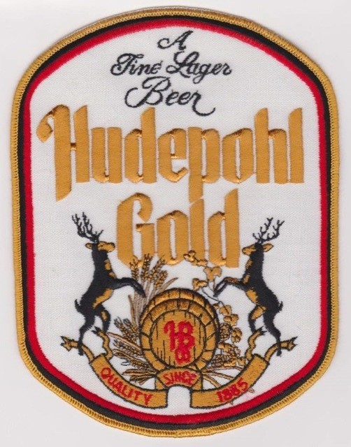 New Hudepohl Gold Beer Embroidered Patch Large Logo Emblem Shirt Jacket