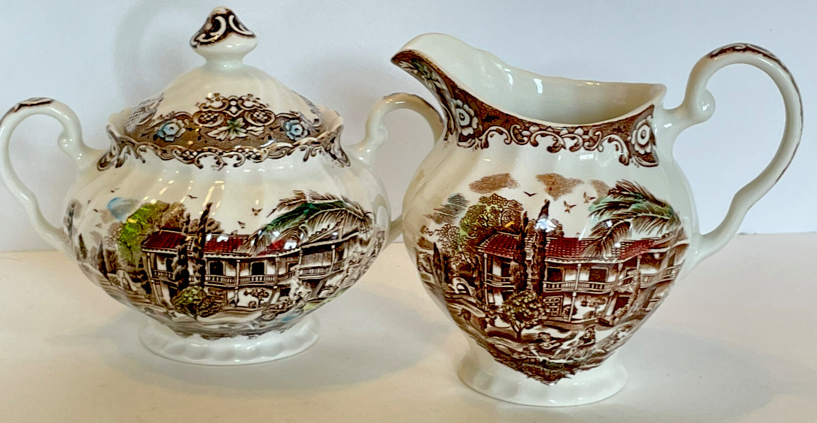 Johnson Bros Spanish American Hacienda Covered Sugar & Creamer