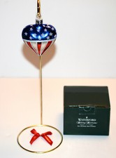 Waterford Holiday Heirlooms  STARS AND STRIPES  Heart Ornament, 2 1/2", EXC