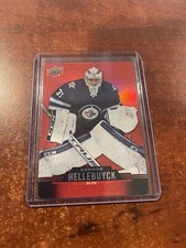 Connor Hellebuyck 2020-21 UD Tim Hortons Hockey Red Die Cut DC-26 Winnipeg Jets