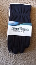 Men Large Black Isotoner Gloves SmartTouch Brand New Size L Lrg. Winter Snow