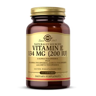 Solgar Vitamin E 200 IU Antioxidant Support Softgels 100 Count Gluten Free
