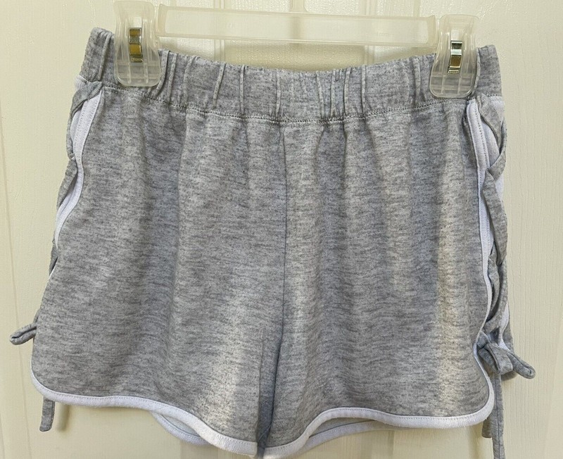 Justice Gray Pajama Lounge PJ Sweat Shorts Size 14/16