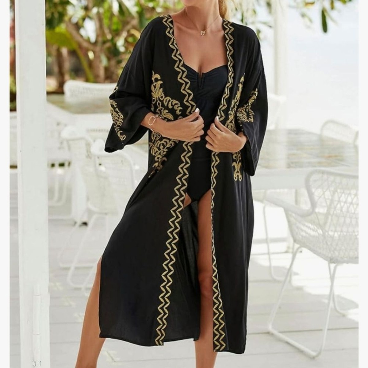 Kimono Loose Causal Beach Bikini Swimwear Cardigan Swimsuit Cover