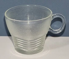 1970s, 6 oz Duralex France Tempered Frosted Glass Cup Serve Espresso Coffee Tea