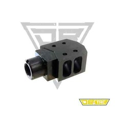 Aluminum Black Tanker Style Competition Muzzle Brake 14x1 LH TPI Thread
