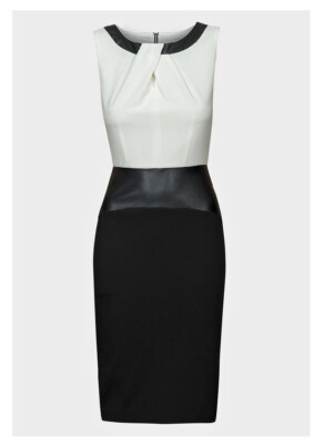 Another Label by Elise Ryan figurbetontes Spitzenkleid zweifarbig schwarz und creme Größe 10