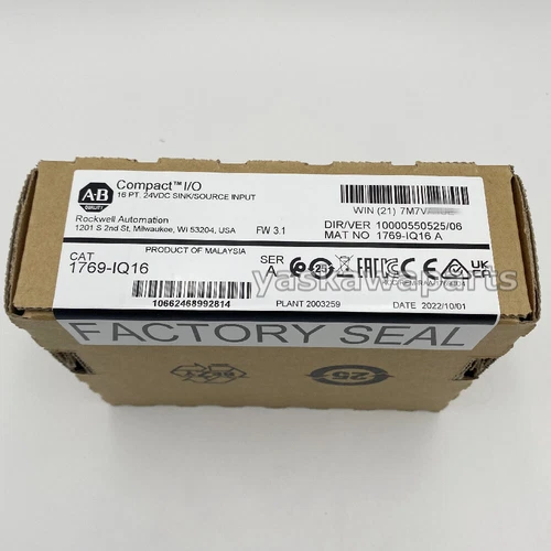 AB 1769-IQ16 CompactLogix 16 Pt 24VDC D/I INPUT Modul 2023 Neu Factory Sealed - Bild 5 von 5