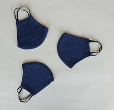 Pack of 3 reusable washable face mask - Blue-pattern Black