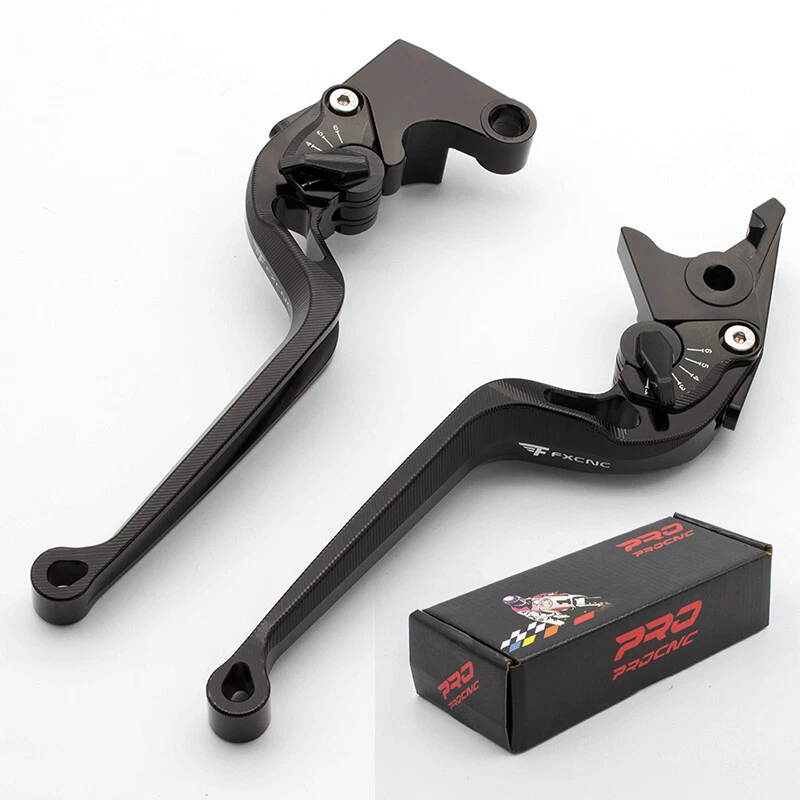 CNC Black Long Brake Clutch Lever For Honda Suzuki  Kawasaki Yamaha Ducati Pair - Image 4 of 4