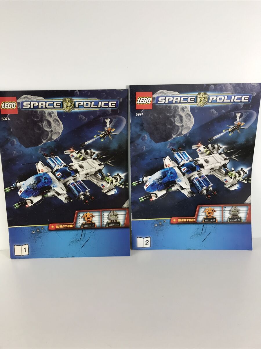 LEGO 5974 Space Police Galactic Enforcer Instruction Manuals Both Books 1 &  2