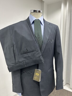 HERREN KLEID TAILLIERT GRAU ANTHRAZIT MADE IN ITALY 56 DROP 6 FRÜHLING SOMMER