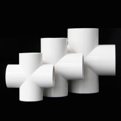 PVC Water Pipe Fittings Equal Cross 4-way Connectors Socket Solvent Weld 20-90mm