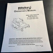 WHITE ZERO TURN TRACTOR ZT 17 ZT 22 OPERATORS MANUAL 769-01148 238