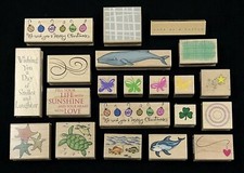 LOT OF 21 - HERO ARTS WOOD MOUNTED RUBBER STAMPS - BRAND NEW