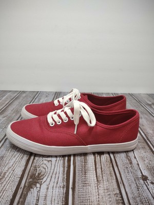 American Eagle AE Girl's Size 5.5 Canvas Tennis Shoes Sneakers Red White Classic