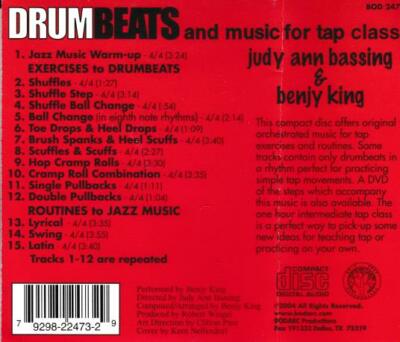 Drumbeats & Music For Tap Class By Judy Ann Bassing & Benjy King AUDIO CD dance