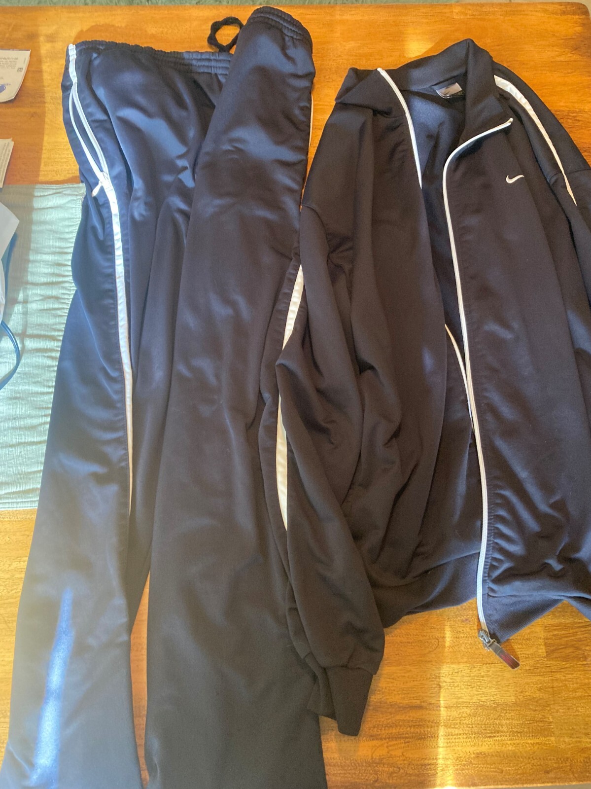 RARE! Vintage NIKE Tracksuit Black w/ White Stripe 2XL Excellent