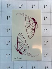 Realistic Temporary Fake Tattoos, Tiny, Words, Flowers, Butterflies, 1 pc shown