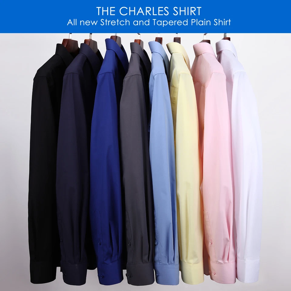 Camicia elegante da uomo Vestibilità elasticizzata e affusolata,Ricco di cotone - Immagine 3 di 4