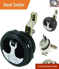 T-Handle Keyed Lock Latch - Black Nylon, Chrome-Plated for Boat Decks, 3" Size