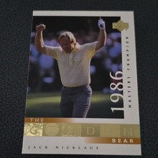 Upper Deck Jack Nicklaus 1986 Masters Champion The Golden Bear Golf Card #123