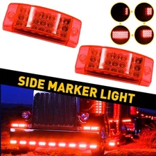2x 6" Red 21-LED Clearance Side Marker Lights Truck Trailer Turn Signal Light US