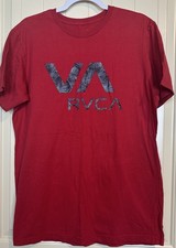 RVCA Artists Network Program Hawaiian palm logo red short sleeve t-shirt sz L