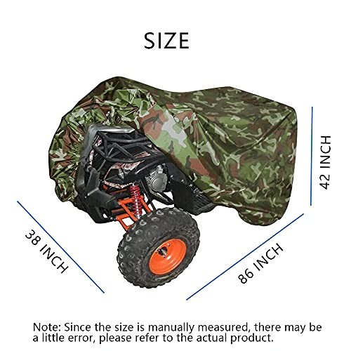 VVHOOY ATV Cover Waterproof,4 Wheeler Quad Cover Camo Compatible with Kawasaki 