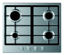 60cm Stainless Steel Gas Hob – 4 Burner with Cast Iron Pan Supports