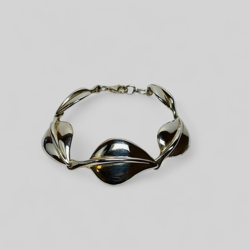 RLM Studio Robert Lee Morris Sterling 925 Silver Leaf Link Bracelet 8" - .84