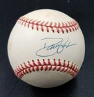 David Justice Braves Signed Rawlings ONLB Baseball Blue Pen Autograph Sweet Spot