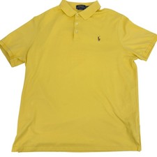 Polo Ralph Lauren Polo Shirt Mens XL Yellow Classic Fit Short Sleeve Pony Logo