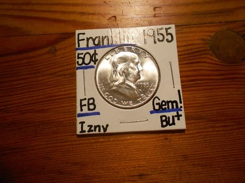 1955 silver Franklin Half Dollar Gem BU+ TOUGH DATE!!!! FBL!!!! SWEEEEEEEET!!!!!