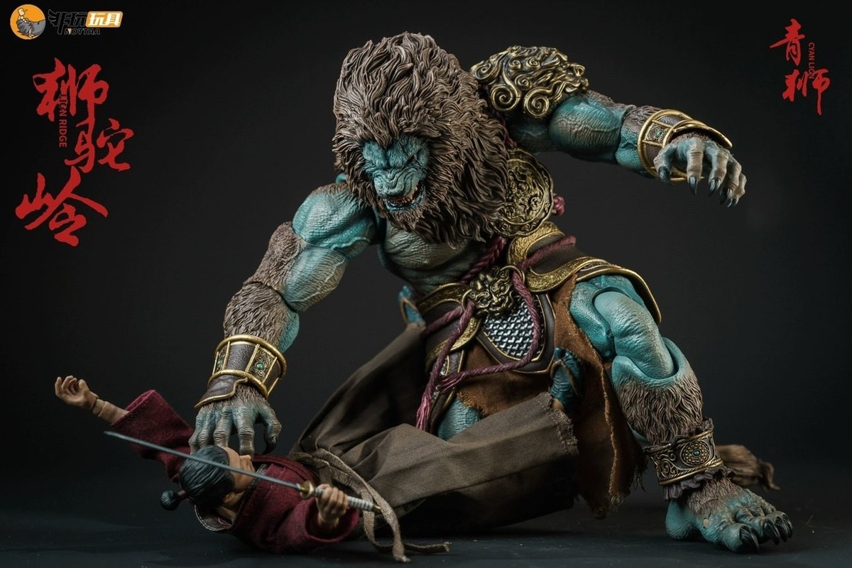 Nottaa Collection 獅子王座 背景 血戦版 YM005 Nottaa YM005 1/12 Lion Ridge Cyan Lion Double Head Shiziling