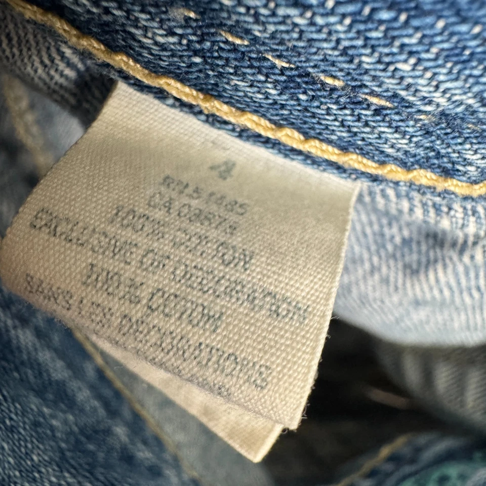 Vintage American Eagle Micro Mini Jean Shorts Womens 4 Low Rise Distress Booty - Image 3 of 4