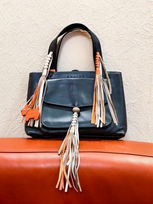Radley Small Rectangular Black Leather Women's  Tote Bag - Compact Mini Handbag