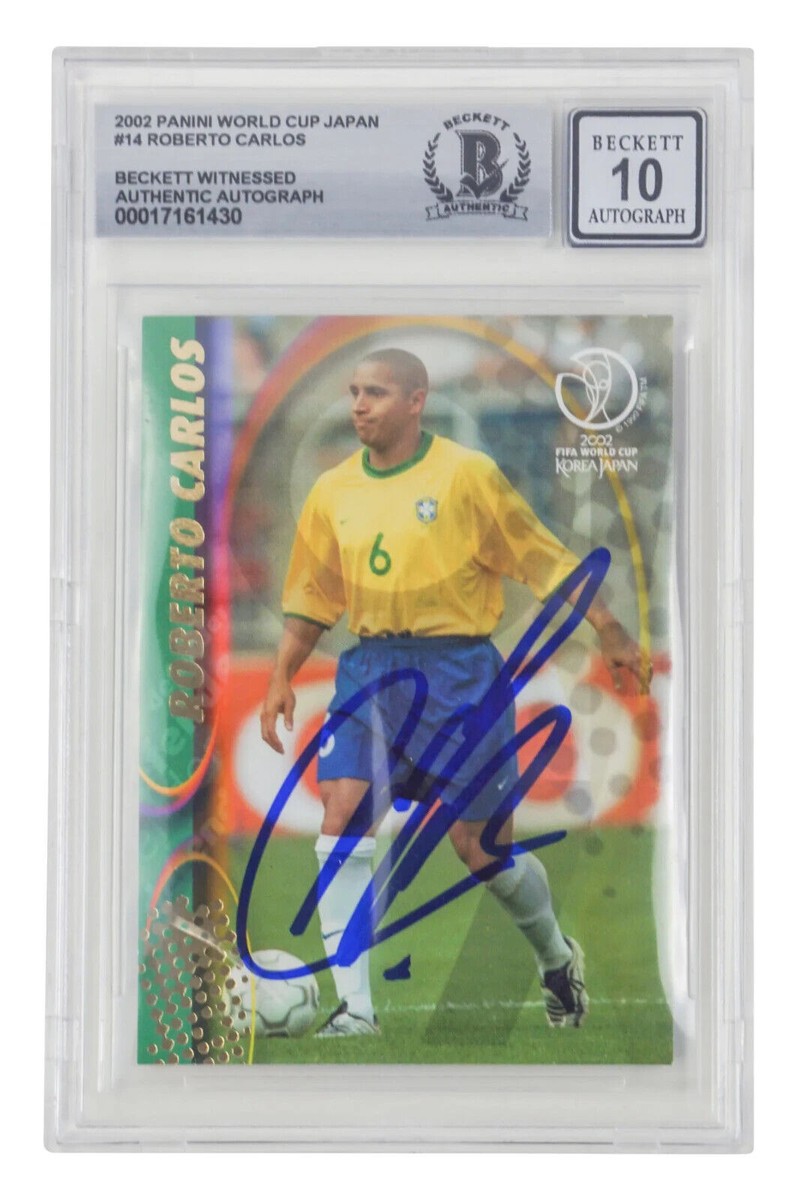 Roberto Carlos Signed 2002 Panini World Cup Japan #14 – BGS 10