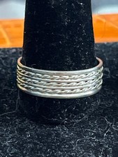 925 sterling silver braided rope pattern ring band