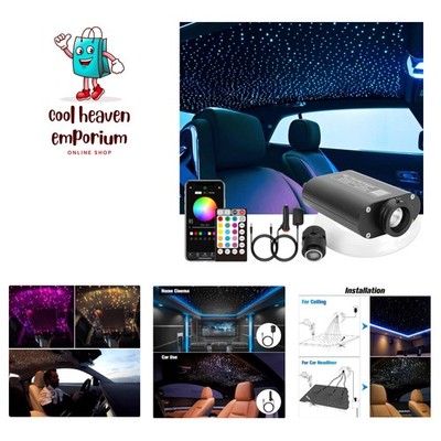 16W 650pcs 0.03in 13.1ft Fiber Optic Lights Star Ceiling Headliner Light Kit,...