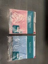 Set Of 2 Blue And Pink Table Covers 54 X 108
