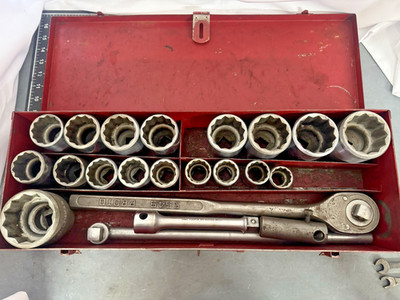 Vintage Proto / Plomb 23pc 3/4  Drive Socket Set w/ Case #5695   1940s-50s USA
