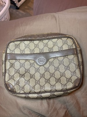 Authentic Vintage Gucci GG Supreme Canvas Pouch Bag Repair Project No Strap
